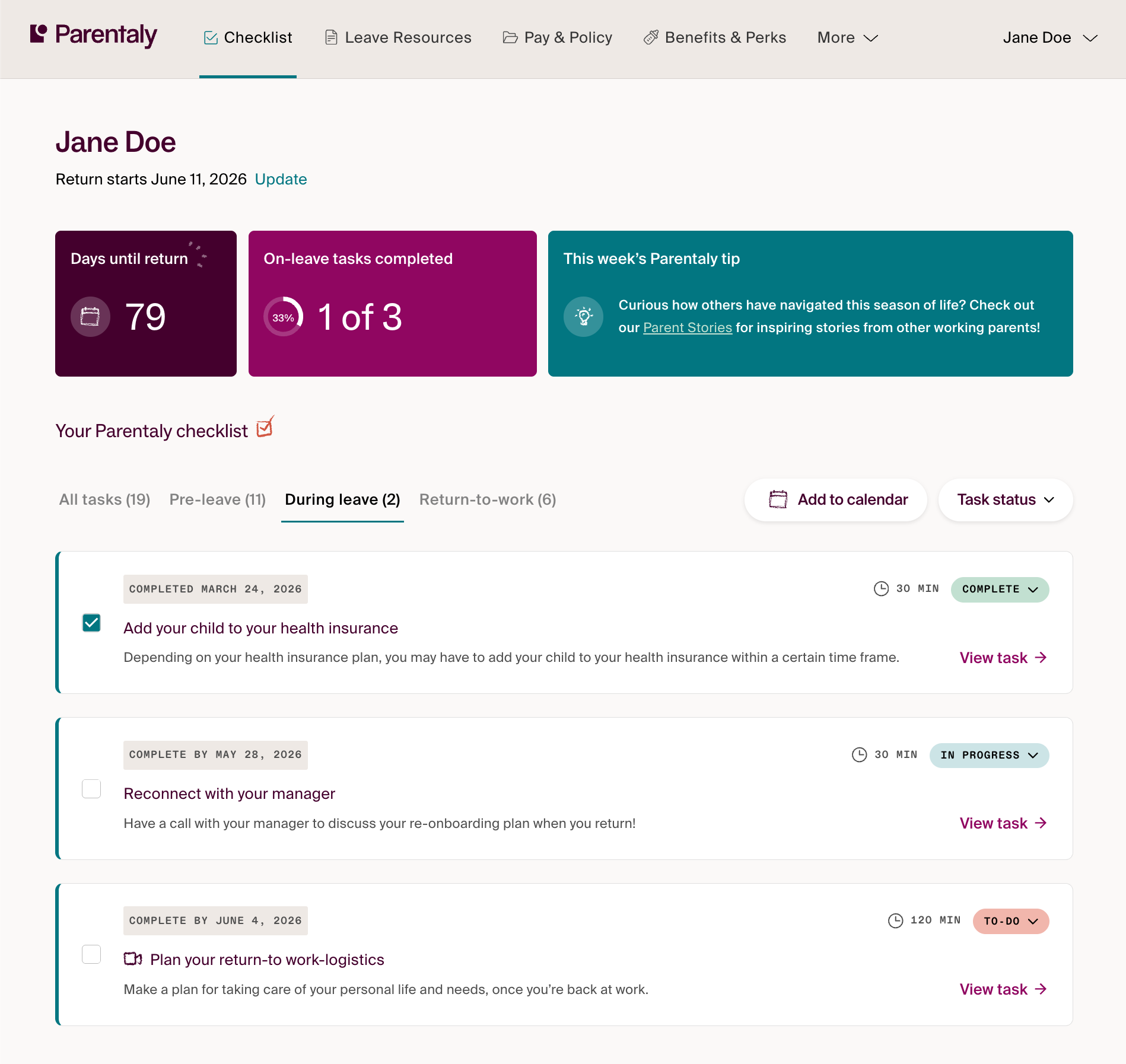 Technologický rozvoj americké platformy pro rodičovskou dovolenou